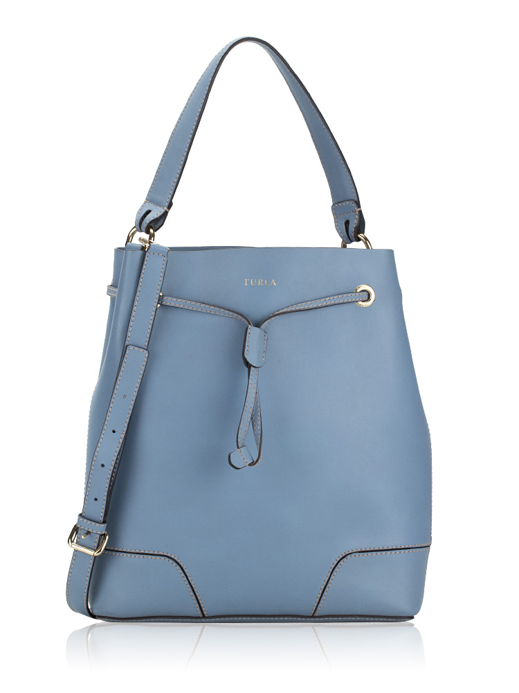Furla Stacy leather Large Bucket Bag Blue