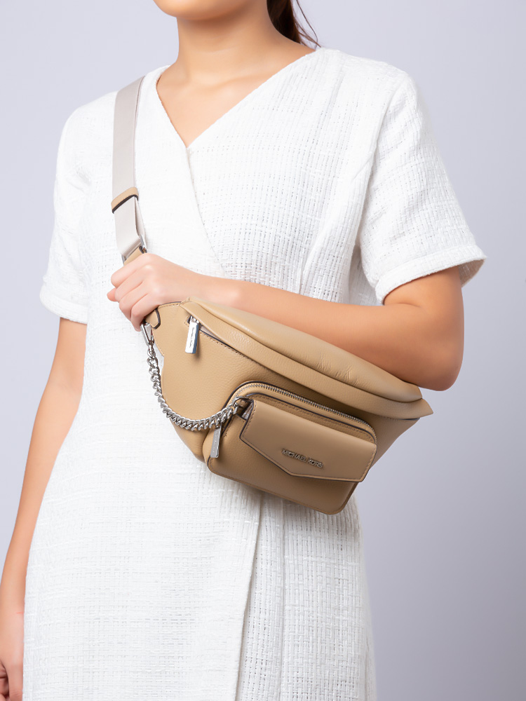 Michael Kors Maisie Leather Large 2 In 1 Waistpack Camel