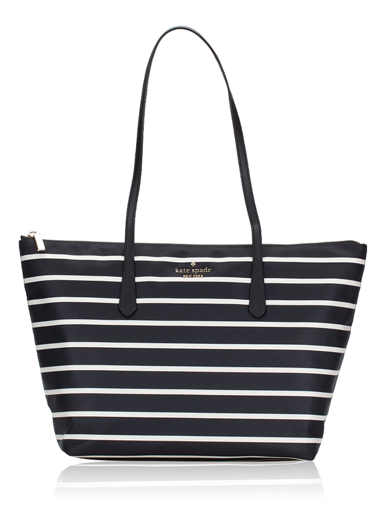 Kate Spade Kitt Jess Stripe Large Tote Bag Black