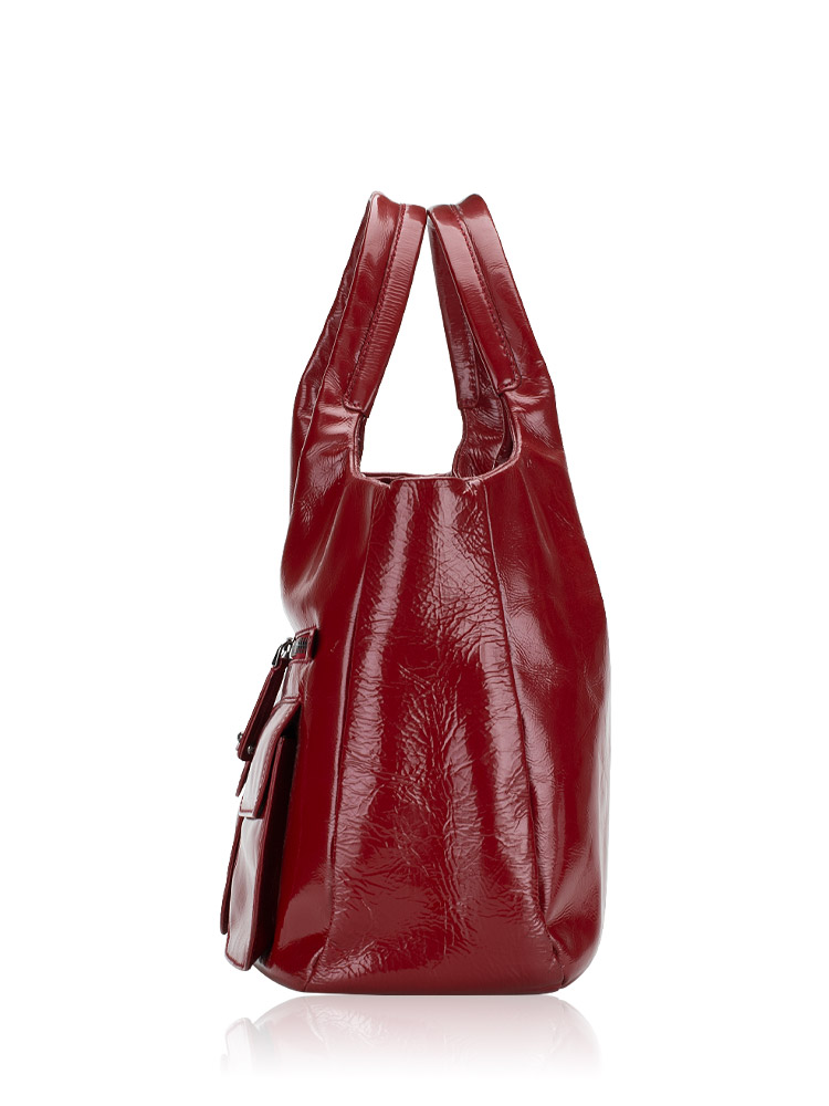 Red leather online hobo