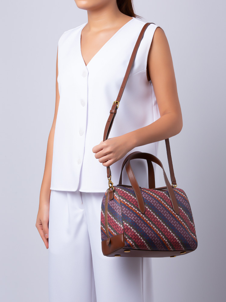 Fossil sydney satchel sale red