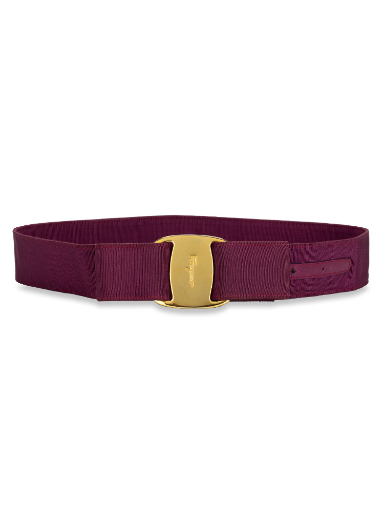 Salvatore Ferragamo Vara Nylon Belt Purple
