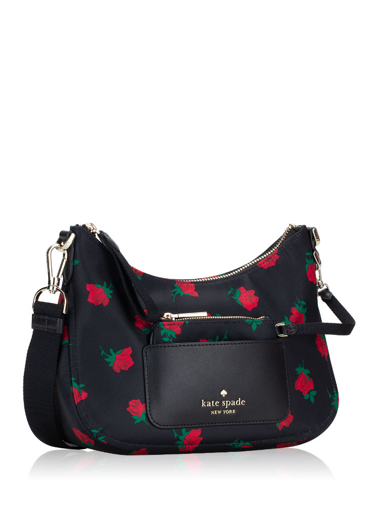 Kate Spade Chelsea Rose Toss Printed Crossbody Black Multi
