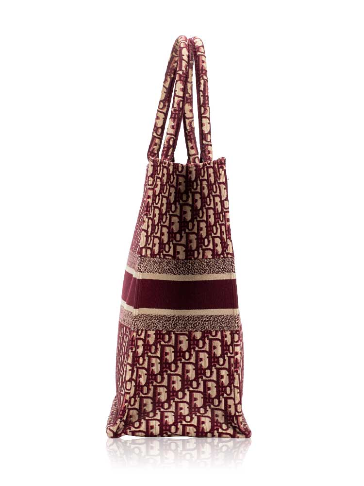 Christian Dior Oblique Large Book Tote Burgundy
