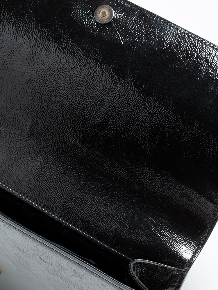 Ysl black leather clutch store