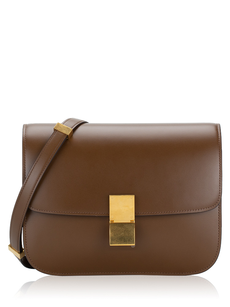 Celine Box Calfskin Classic Box Medium Flap Bag Camel