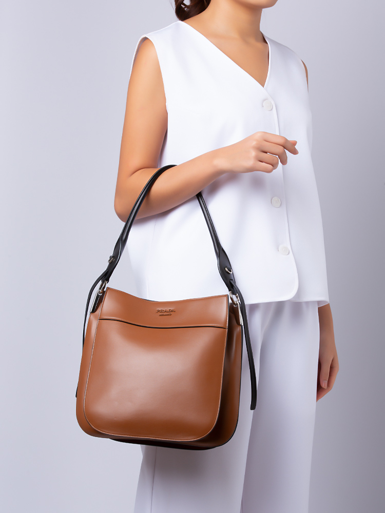 Prada margit leather shoulder bag new arrivals