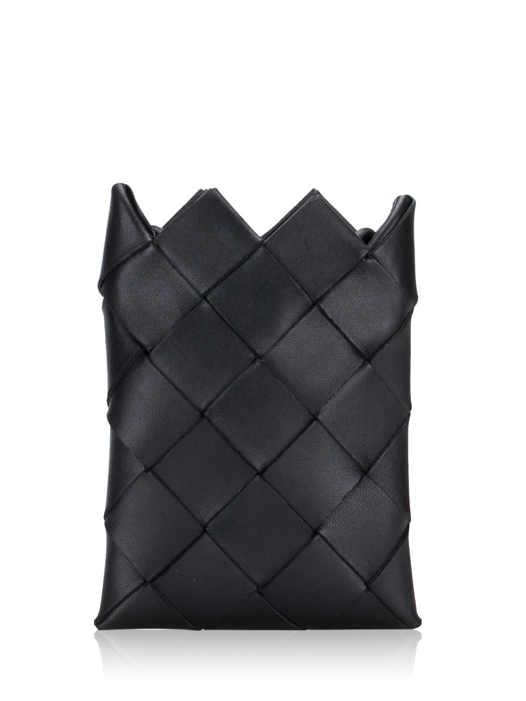 Bottega Veneta Nappa Maxi Intrecciato Mini Pouch Crossbody Black