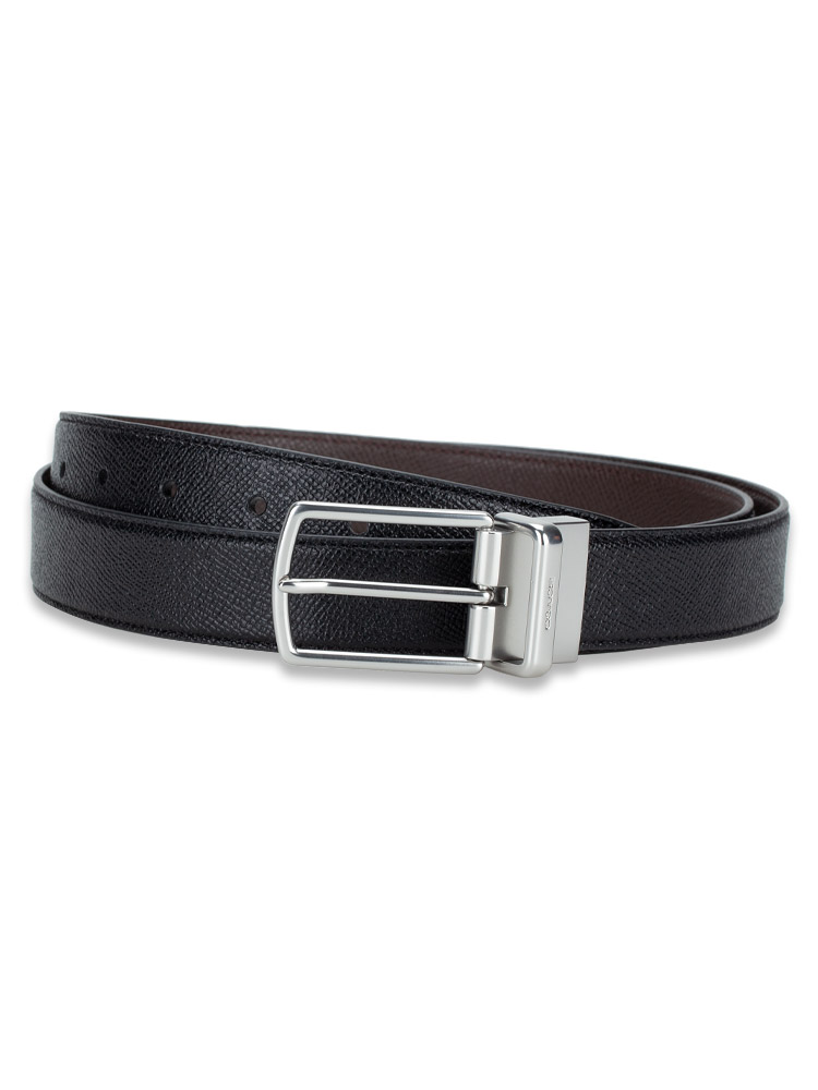 Coach Men 59116 Harness Buckle Cut To Size Reversible Belt Black