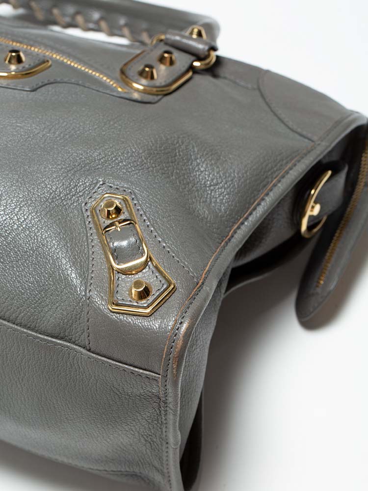 Balenciaga Gold Metallic Edge City Gris Acier