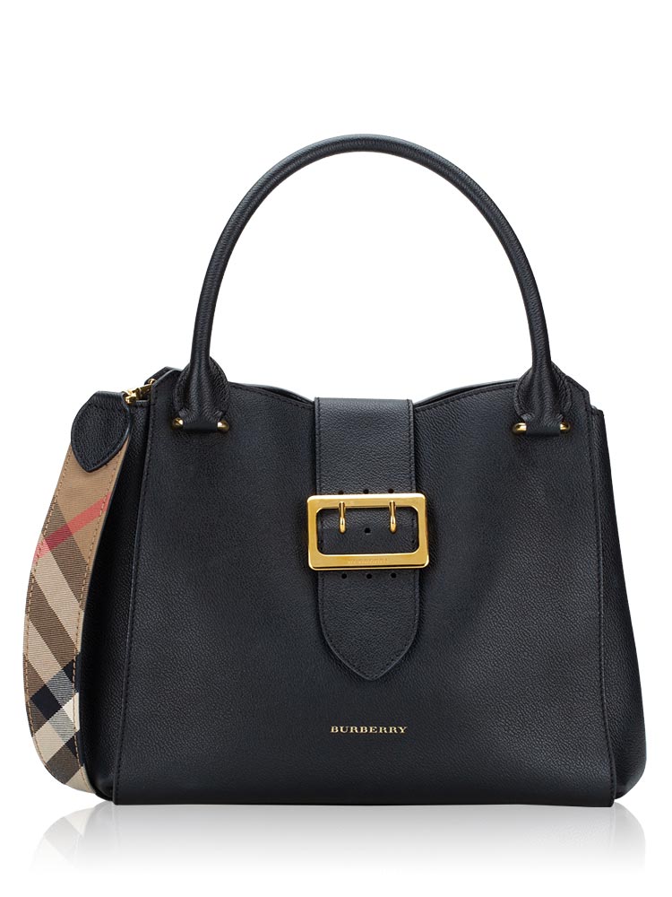Burberry soft grain medium buckle tote top
