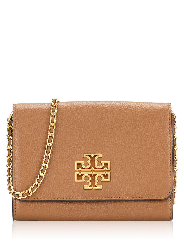 Tory Burch Britten Chain Wallet Bark