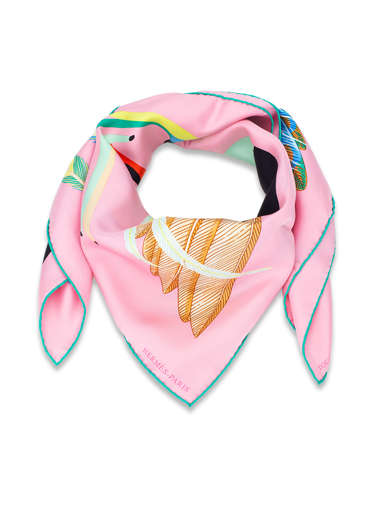 Hermes pink sale silk scarf