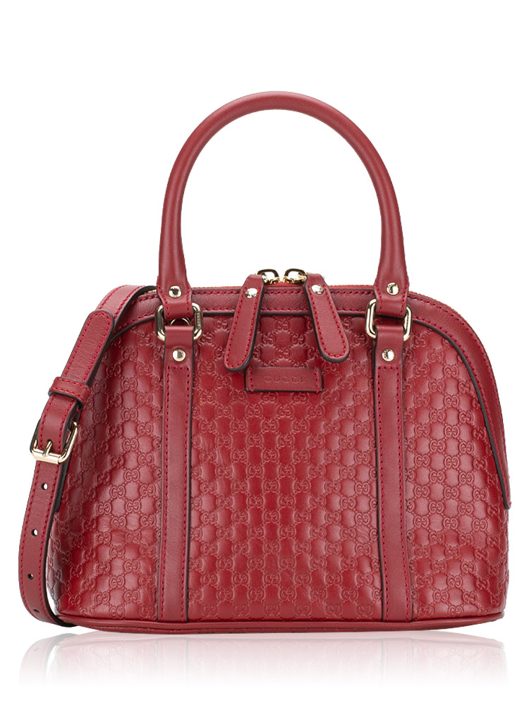 Gucci Microguccissima Mini Dome Satchel Hibiscus Red