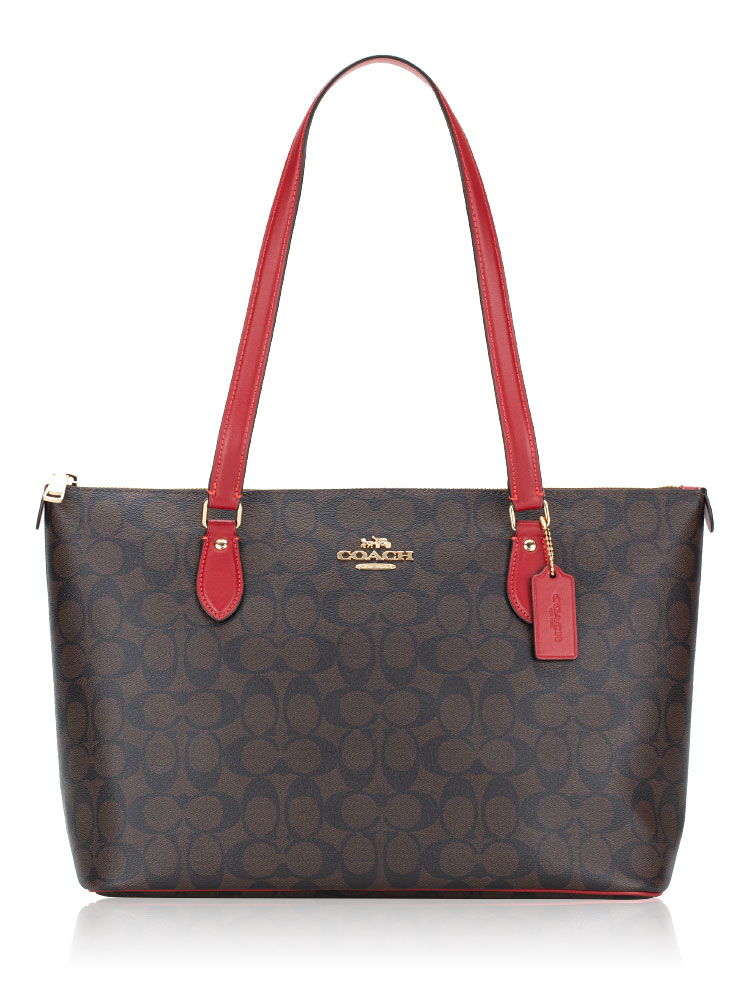 Coach signature tote brown top