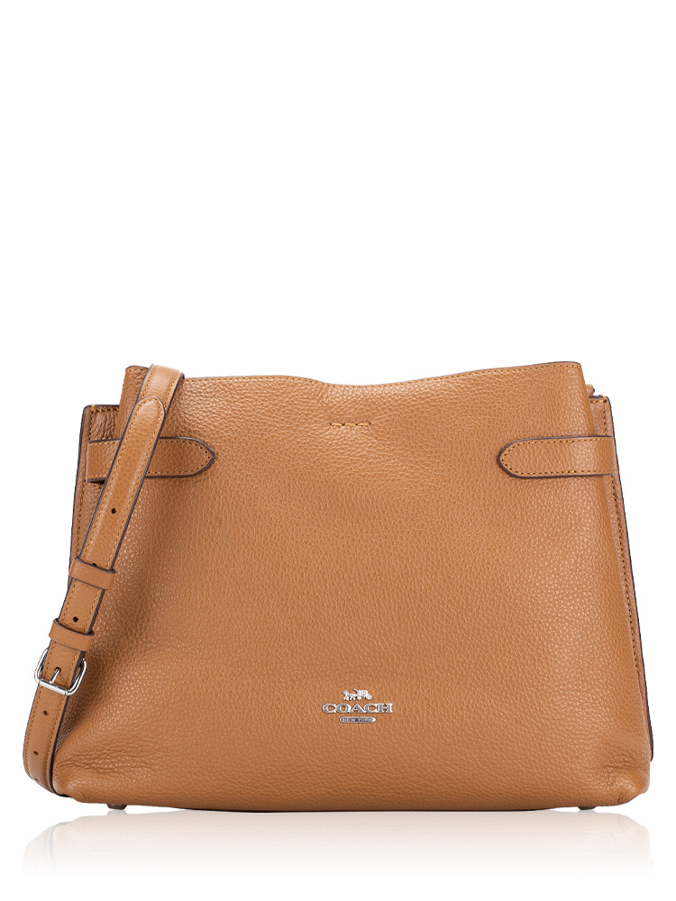 Coach CH194 Hanna Leather Shoulder Bag Light Saddle