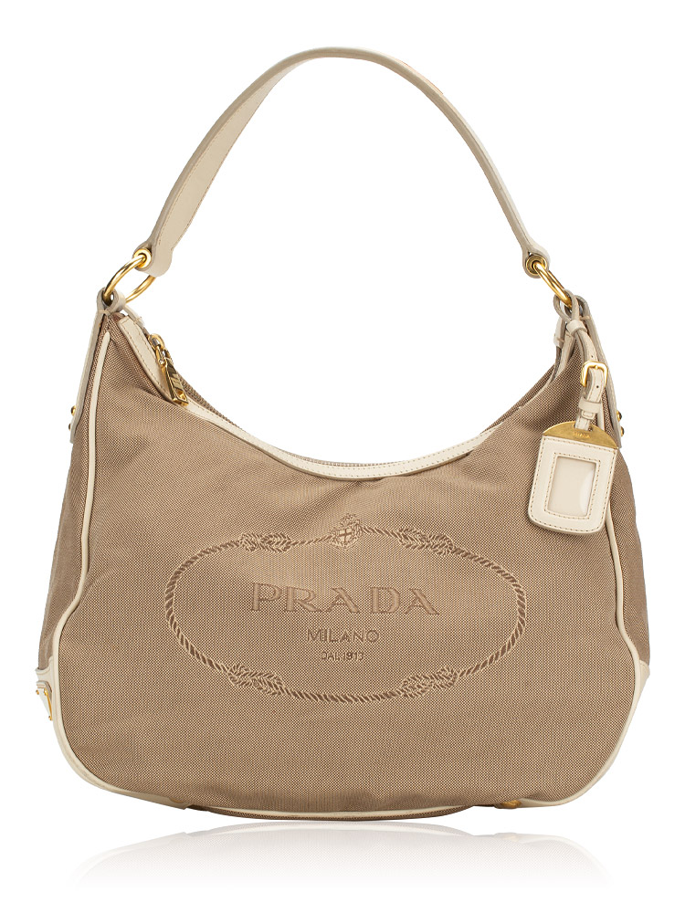 Prada logo jacquard cheap shoulder bag