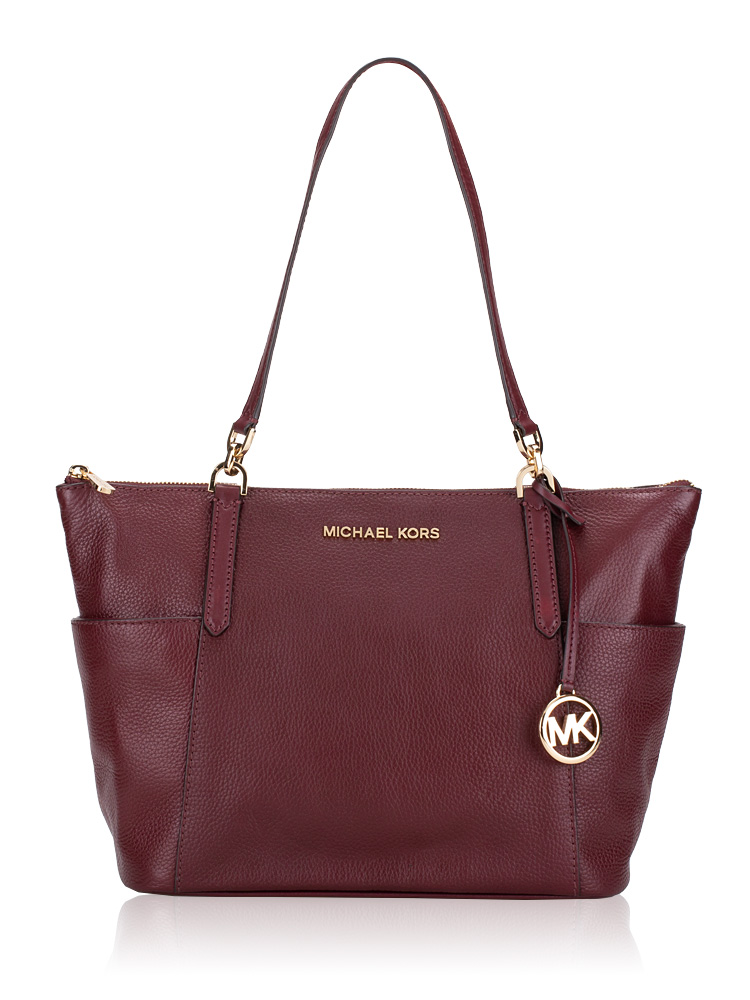 Michael Kors Bedford Leather Large East West Top Zip Tote Damen Merlot