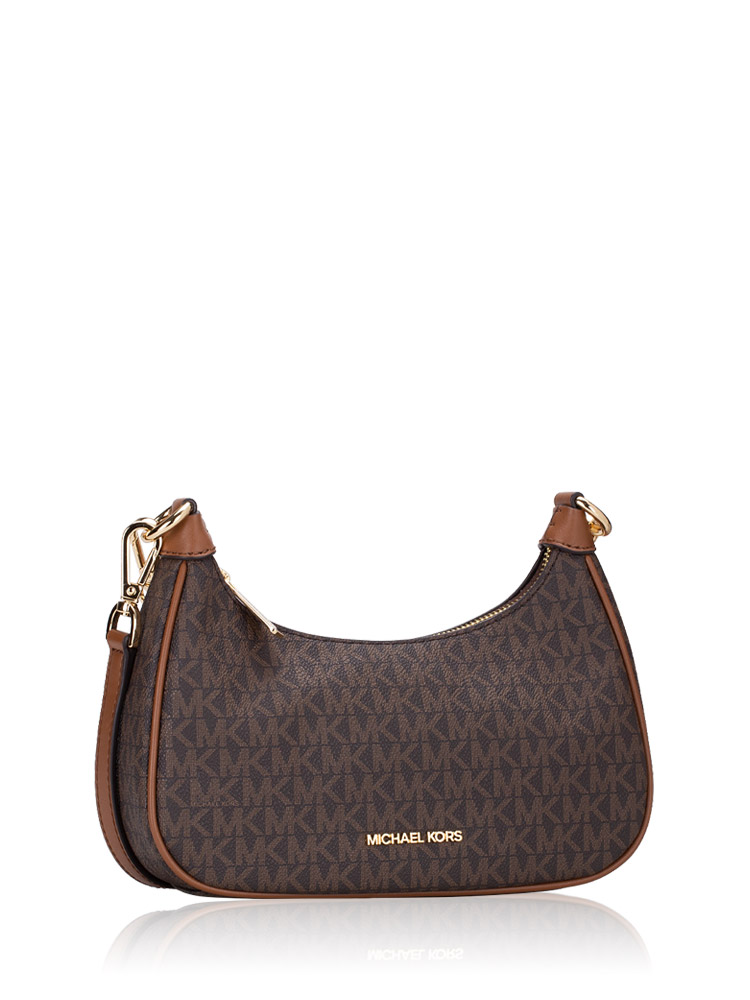 Michael Kors Signature Cora Medium Zip Pouchette Bag Brown