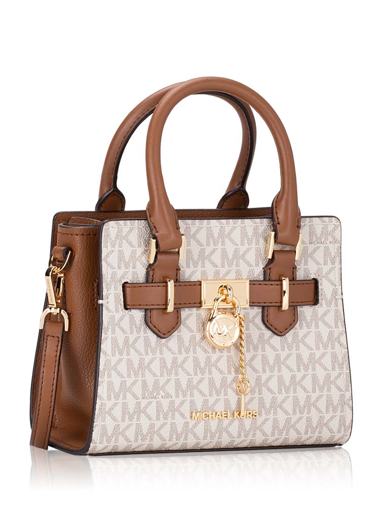 Michael Kors Signature Hamilton Xs Satchel Crossbody Vanilla