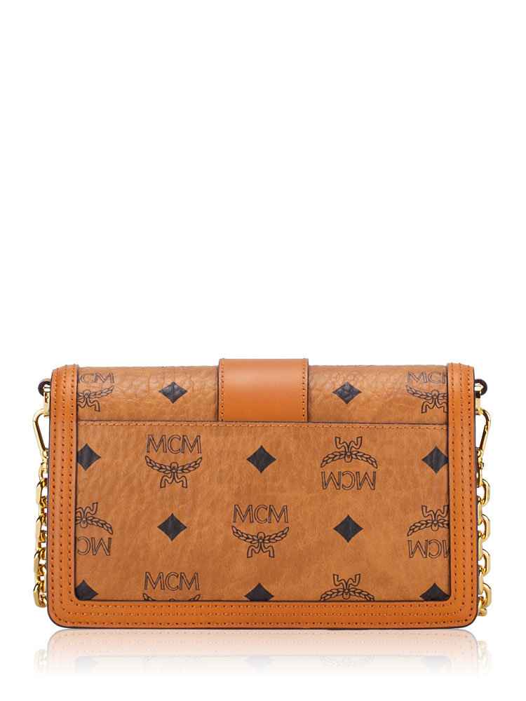 Mcm Visetos Gretl Mini Crossbody Cognac