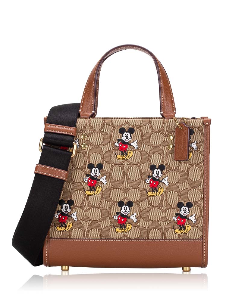 Coach CM199 Signature Disney Dempsey Tote 22 Khaki Redwood Multi