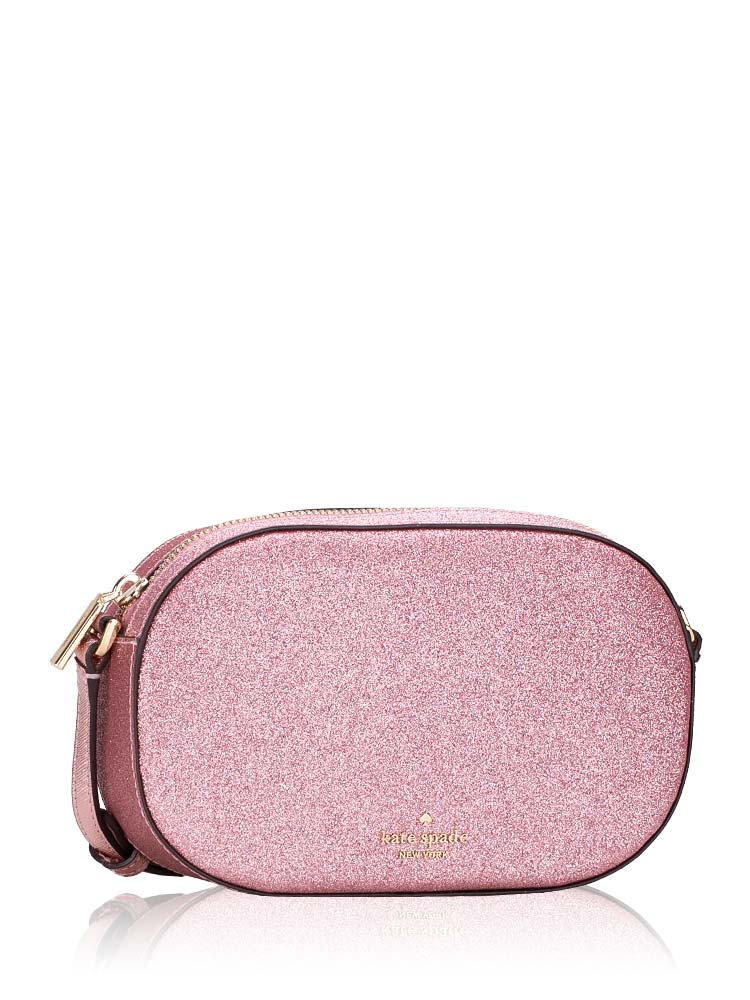 Kate Spade Glimmer Glitter Oval Camera Bag Mitten Pink