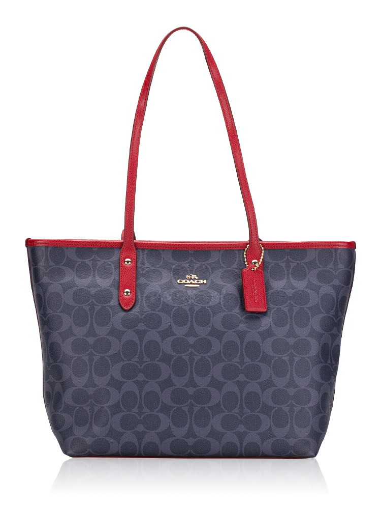 Coach city discount zip tote purple