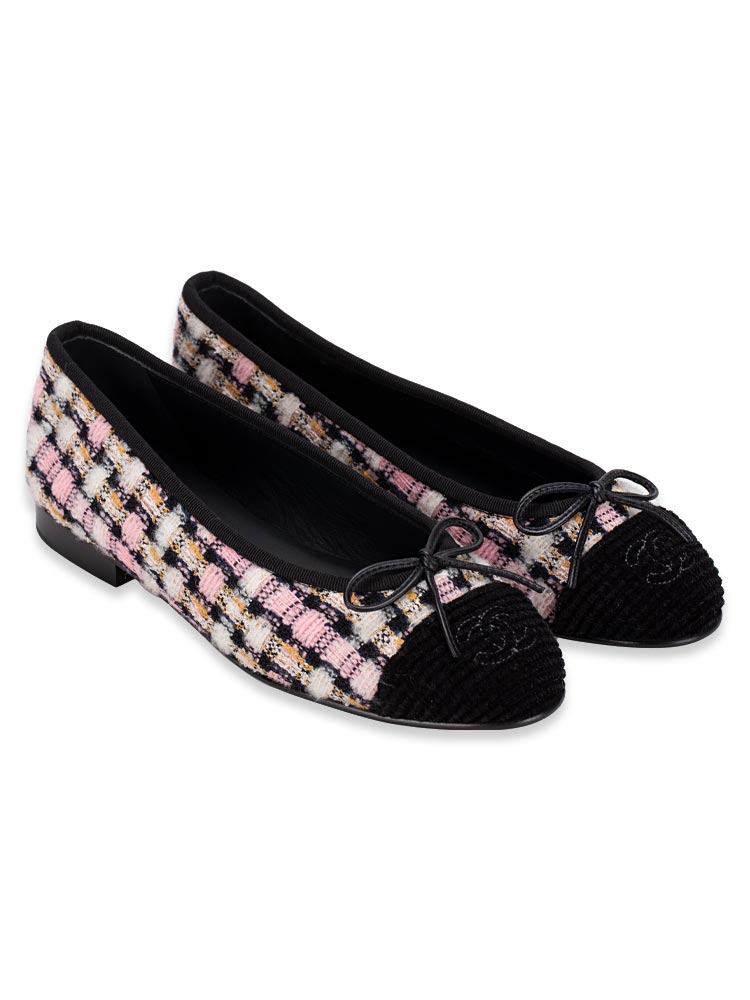 Chanel tweed clearance ballerina flats