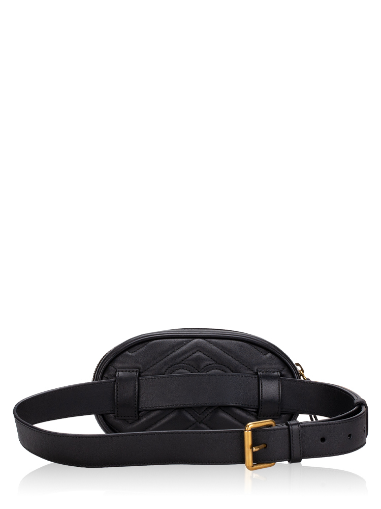 Gucci GG Marmont Matelasse Belt Bag Black Sz 85
