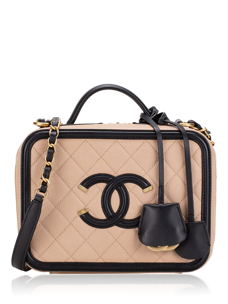 Chanel vanity beige discount black