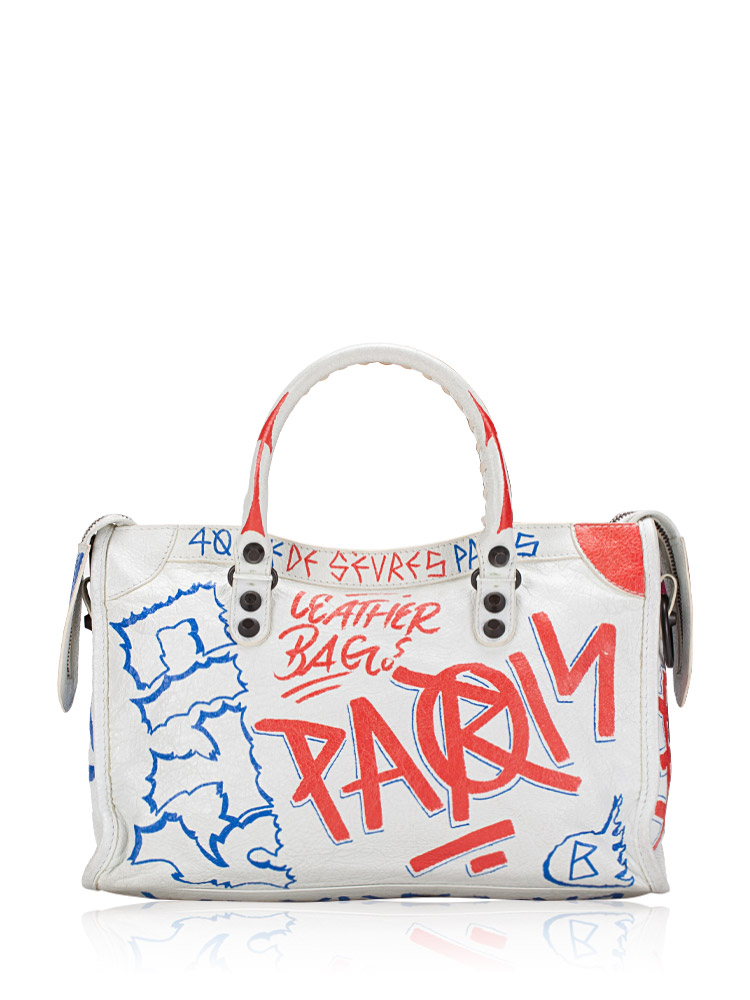 Balenciaga classic city aj small graffiti satchel bag online