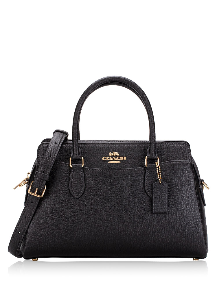 Coach CH172 Darcie Crossgrain Carryall Satchel Bag Black