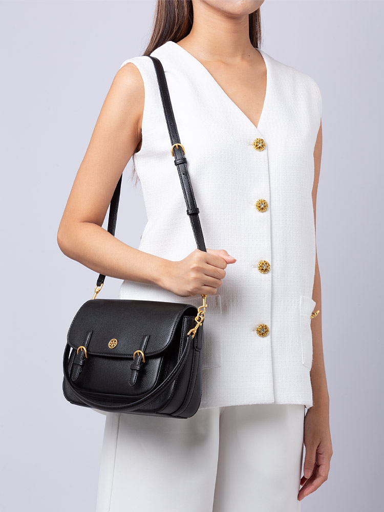 Tory Burch Robinson Messenger Bag Black