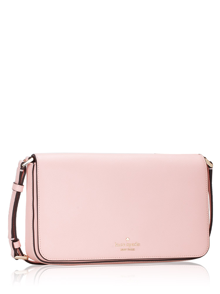 Kate Spade Staci Saffiano Leather Flap Shoulder Peony Blossom