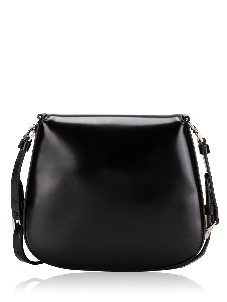 Prada 1BH188 Spazzolato Cleo Mini Shoulder Bag Nero