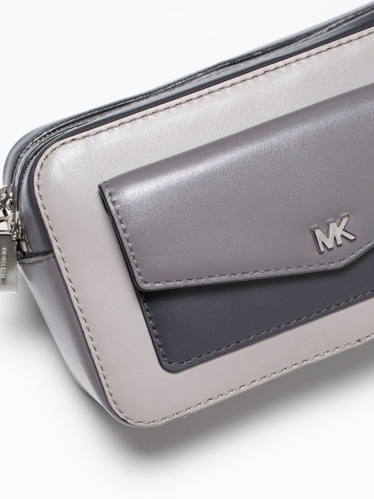 Michael Kors Tri-Color Leather Small Camera Bag Gray
