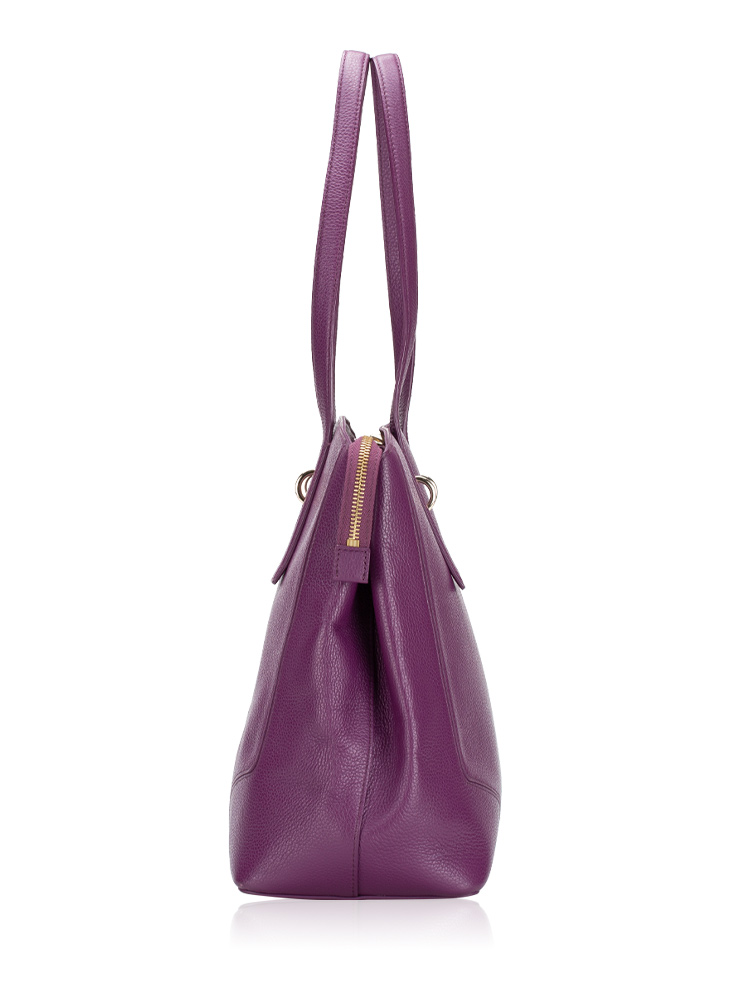 Furla Perla Leather Medium Tote Purple