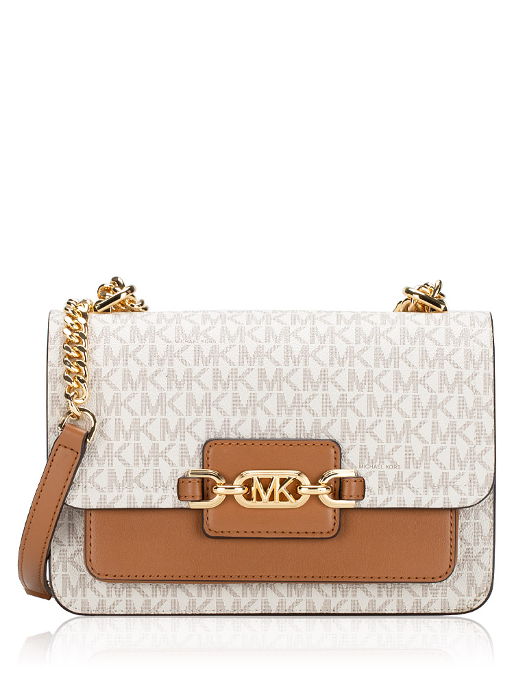 Michael Kors Signature Heather Large Crossbody Vanilla Brown