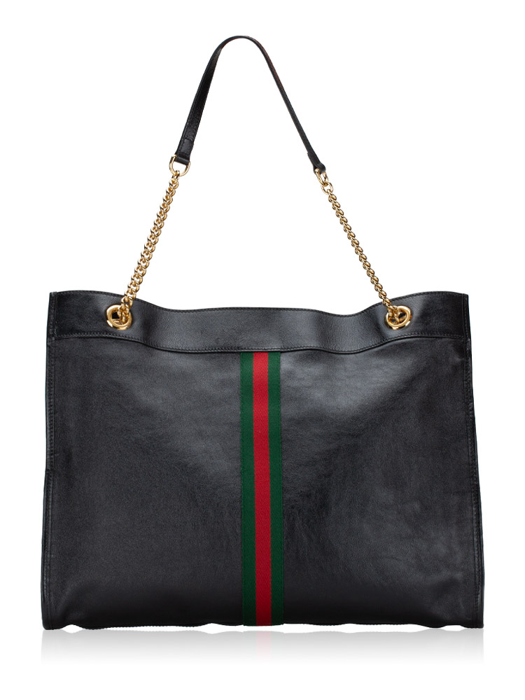 Gucci Calfskin Rajah Large Chain Tote Black