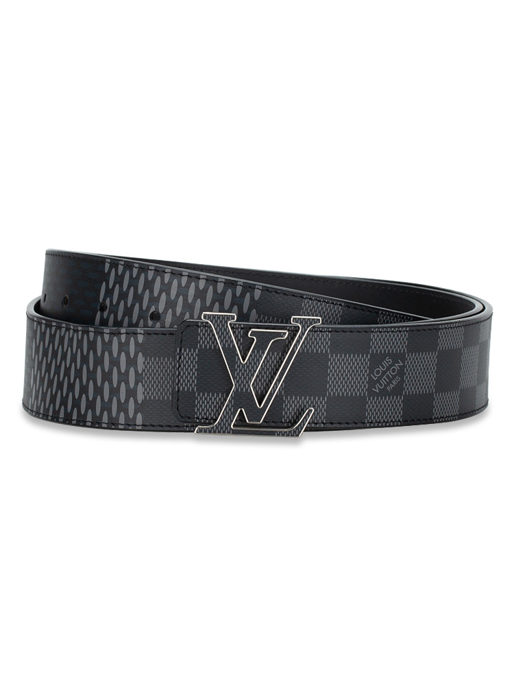 Louis Vuitton Damier Graphite 40mm LV Initiales Reversible Belt Black ...