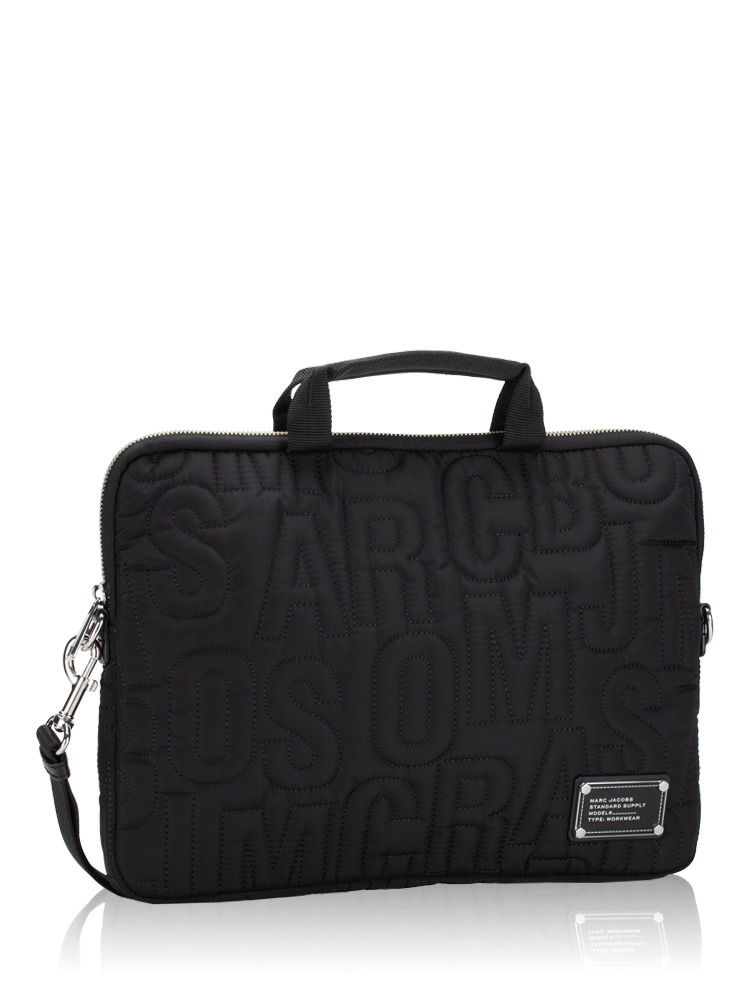 Marc Jacobs 4S4SCP001S02 Nylon Logo Quilted 13 Laptop Bag Black