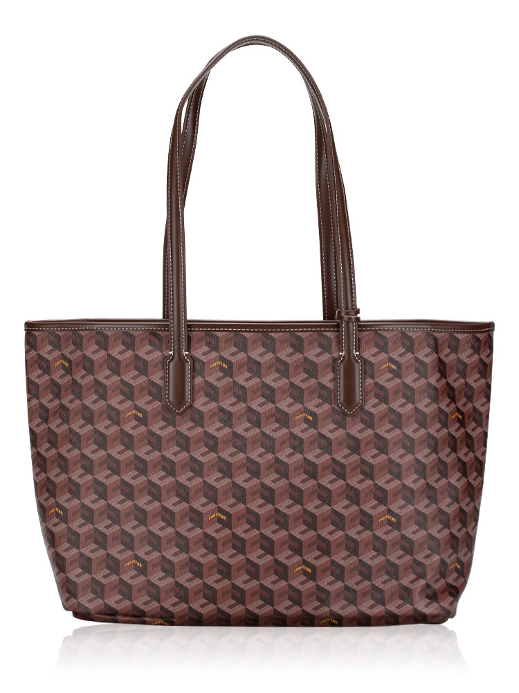 Christy Ng Monogram Russo Large Tote Brown