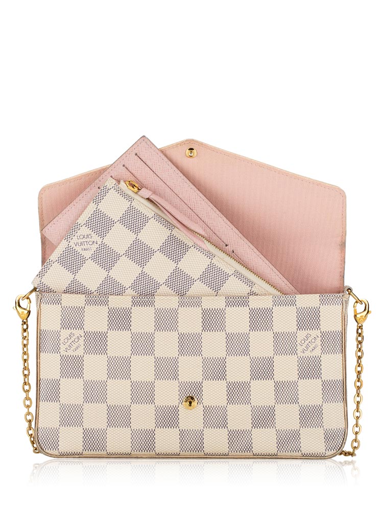 Louis Vuitton Damier Azur Felicie Pochette Rose Ballerine