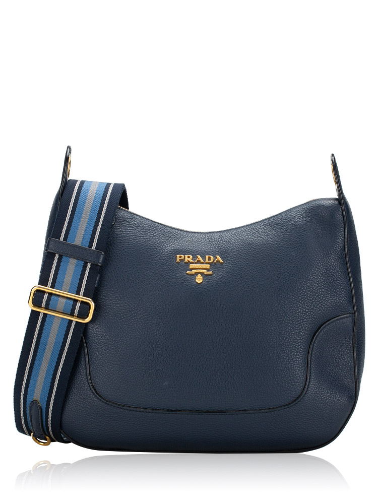 Prada 1BC052 Vitello Daino Shoulder Bag Baltico