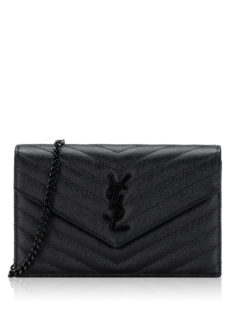 saint laurent matelasse monogram ysl wallet on chain