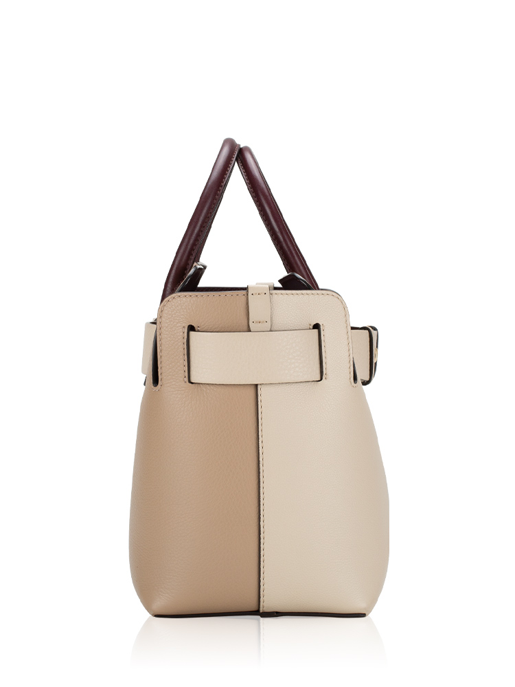Burberry Limestone/Dusty Rose Tri-Color Leather Small Belt
