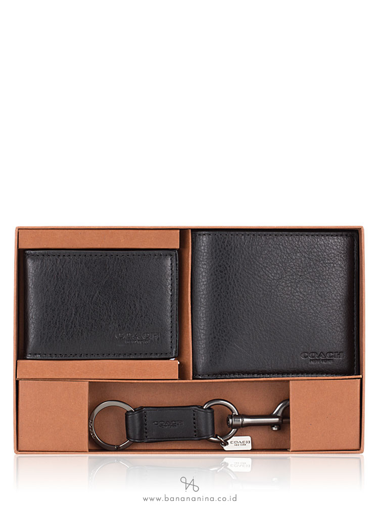 COACH Men 64118 Compact ID Gift Set Black