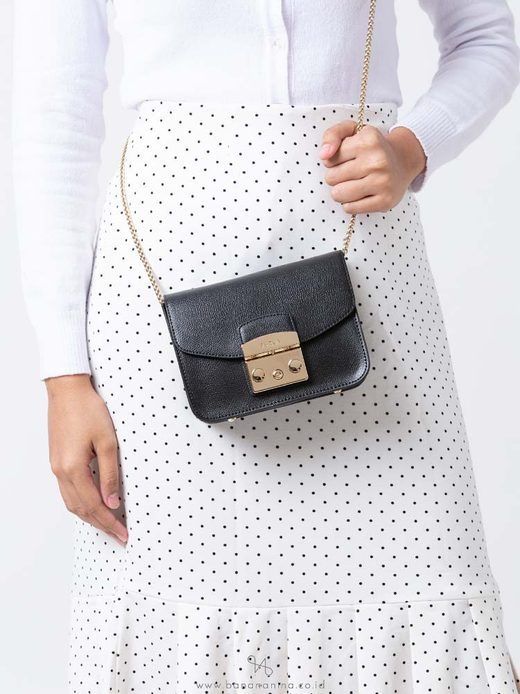 FURLA Metropolis Mini Crossbody Black