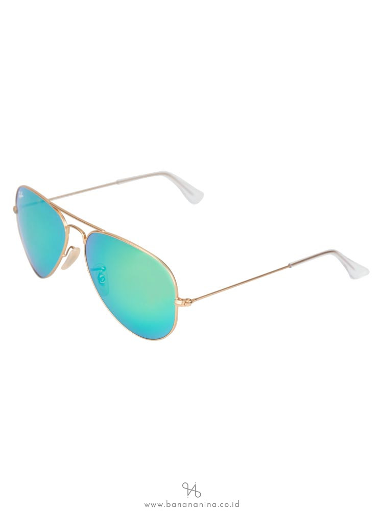 RAY-BAN RB3025 Aviator Sunglasses Mirror Green Gold